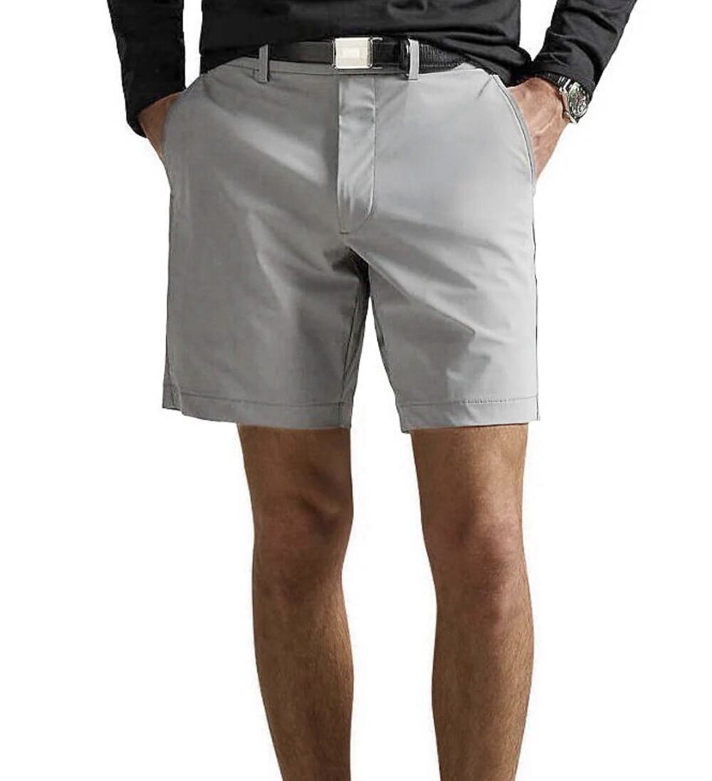 RLX Ralph Lauren Performance Flat Front Gray Classic Fit Golf Shorts Size 38